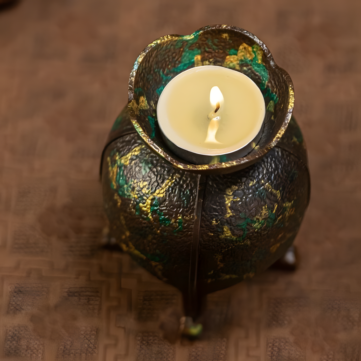 Zensoullab "Lotus Flame" Brass Candle Holder | Meditation & Mindfulness Lamp Stand