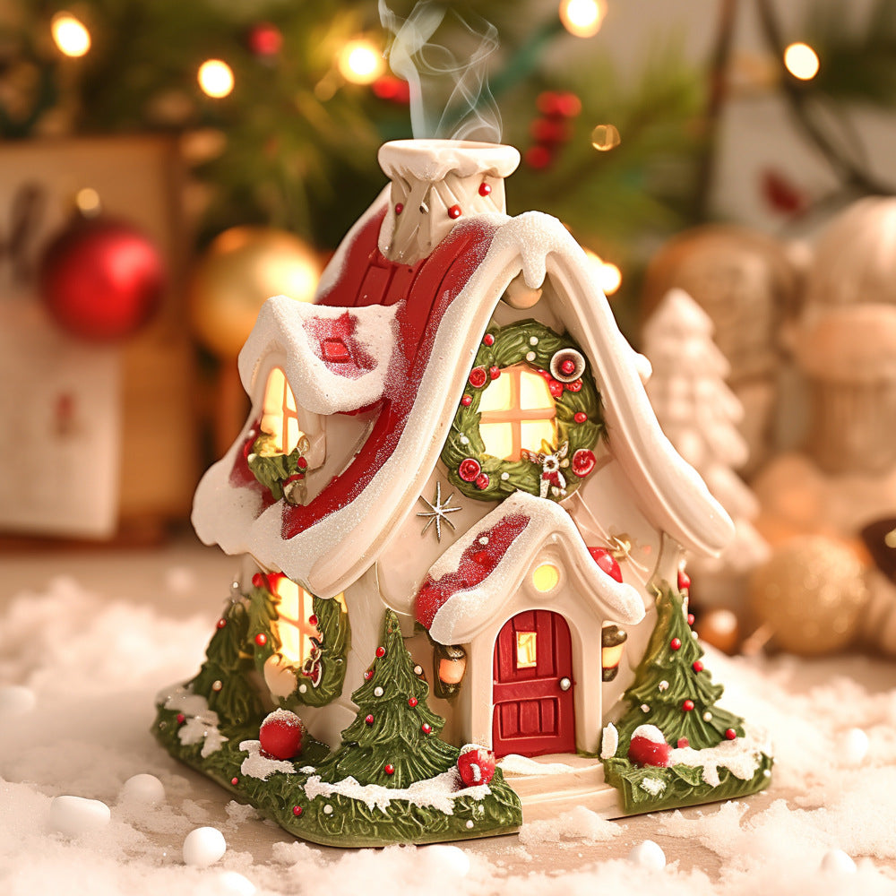 zensoullab Christmas Snow House Resin Incense Burner