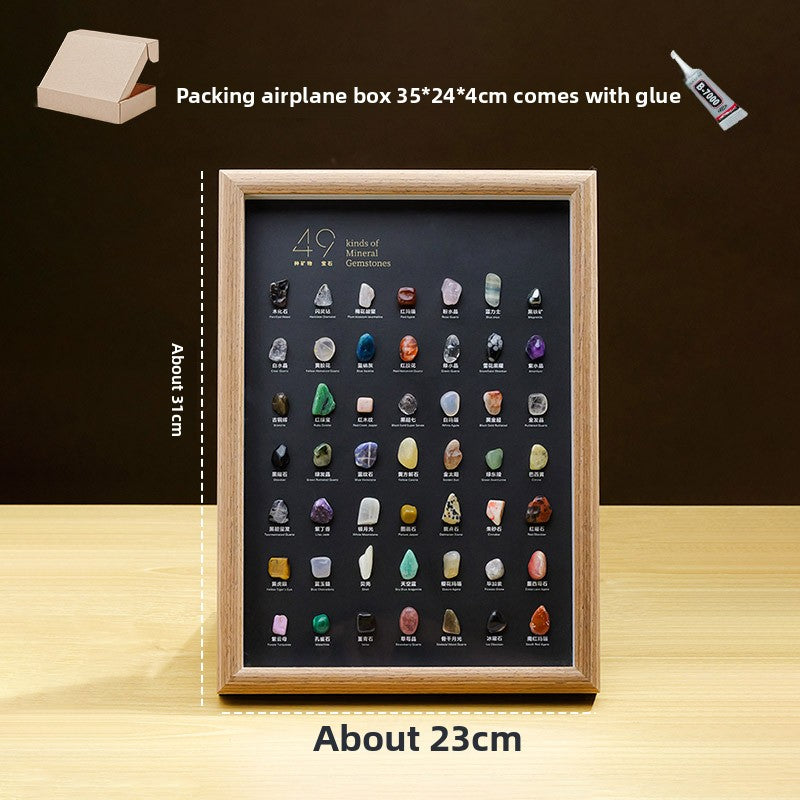 zensoullab Natural Crystal Raw Stone Mineral Specimen Frame Ornament Bilingual Science Popularization Children's Gift Home Desktop Display