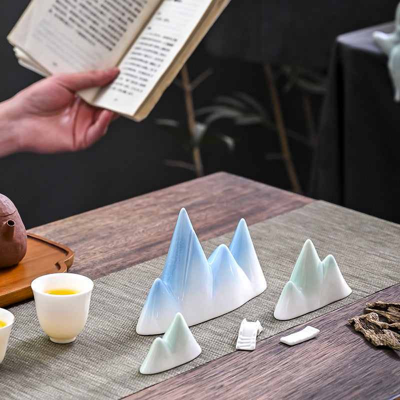 zensoullab Ceramic Rockery Handmade Zen Ornament New Chinese Style Living Room Tea Room Study Pen Holder Entrance Micro Landscape Fish Tank Decoration