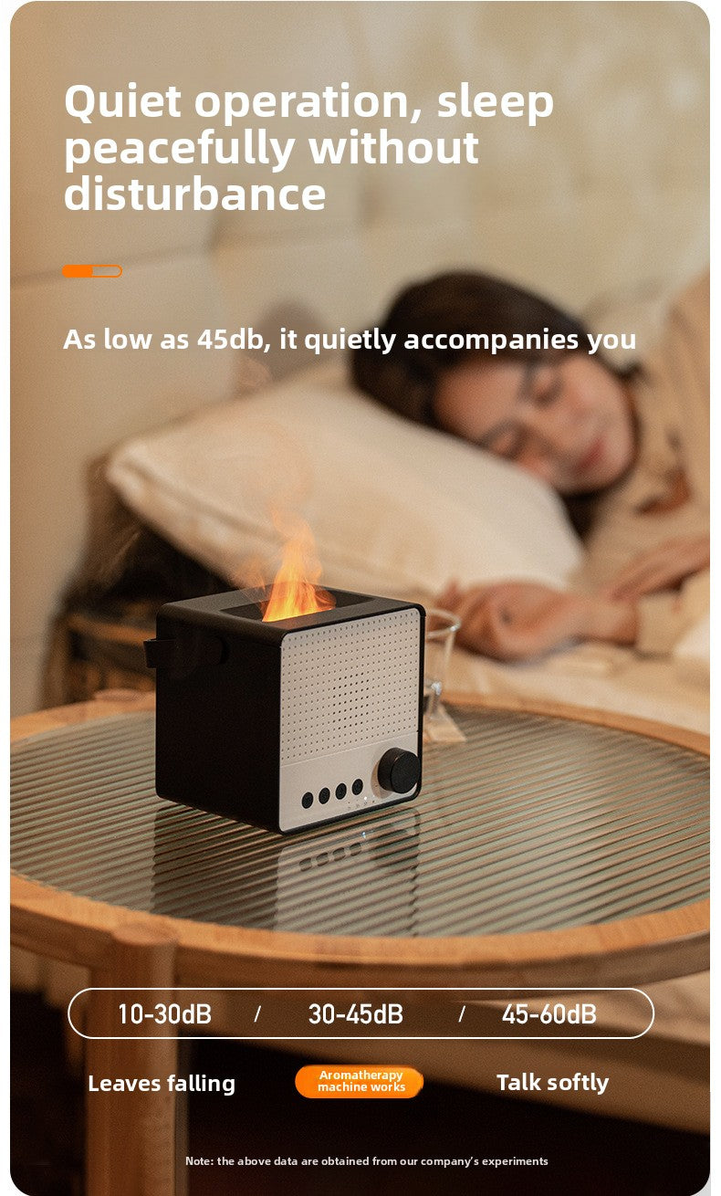 zensoullab Creative Simulated Flame Aromatherapy Machine Multifunctional Humidifier Home White Noise with Bluetooth Speaker Diffuser