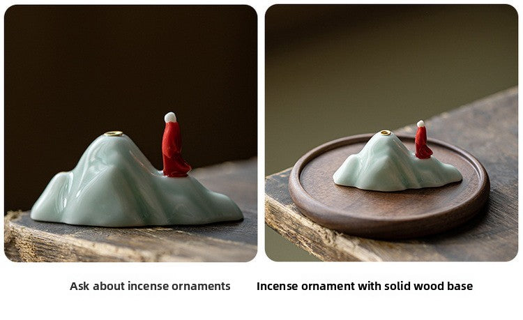 zensoullab Zen Rockery Incense Holder Ornament Tea Ceremony Incense Burner Tea Room Living Room Home Aromatherapy Burner Incense Stand Creative Incense Tool Sandalwood