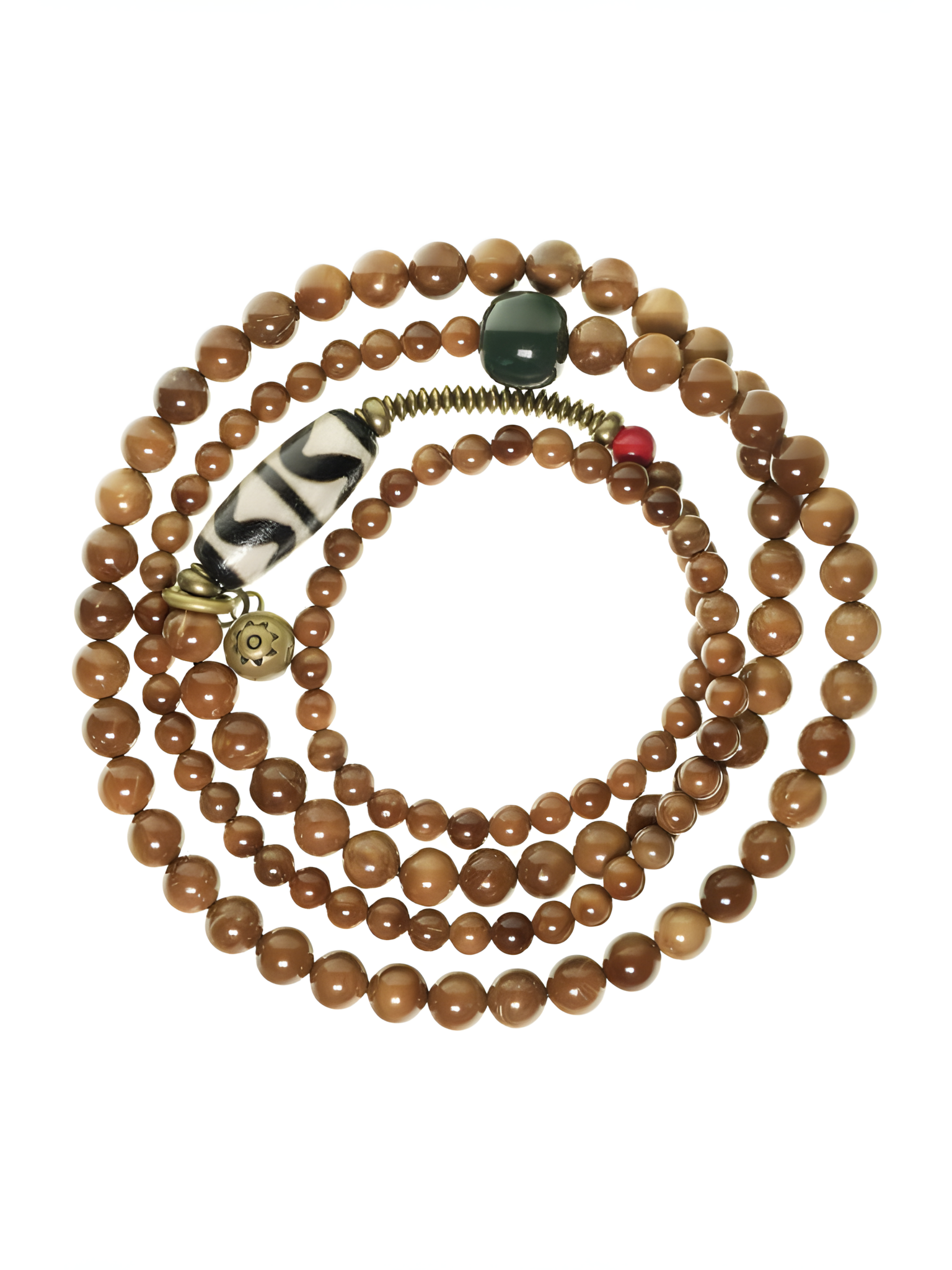 Alxa Agate Tibetan-Style Mala Bracelet & Necklace (Multi-Wrap, Unisex)