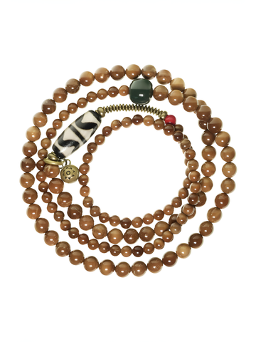 Alxa Agate Tibetan-Style Mala Bracelet & Necklace (Multi-Wrap, Unisex)