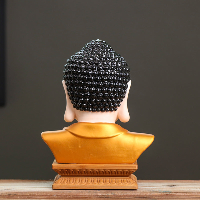 zensoullab Premium Ceramic Large Buddha Head Chinese Zen Style Buddha Statue Amitabha Buddha Tathagata Home Buddha Hall Gift Home Decoration