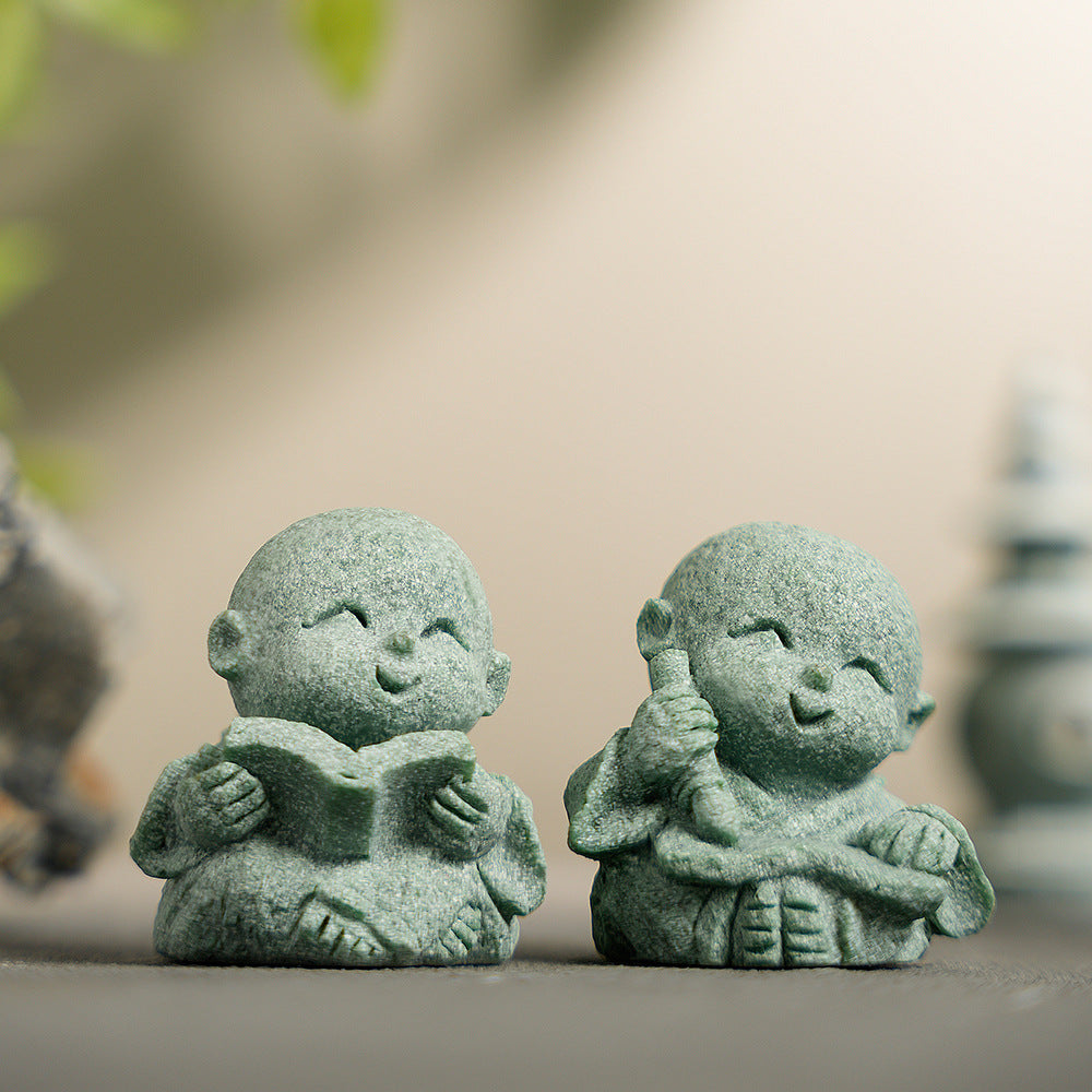 zensoullab Chinese Tea Pet Zen Small Novice Landscape Ornament Flower Garden Bonsai Rockery Cute Healing Decoration