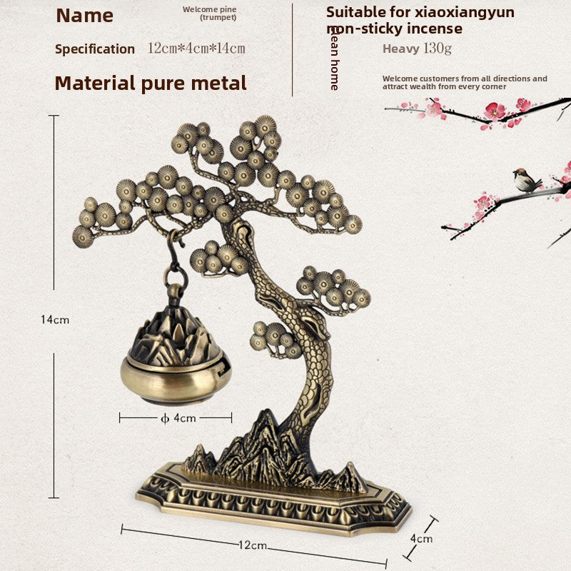 zensoullab Welcome Pine Chinese Style Aromatherapy Ornament Home Indoor Creative Incense Burner Sandalwood Hanging Incense Burner Incense Ceremony Tea Ceremony In Stock
