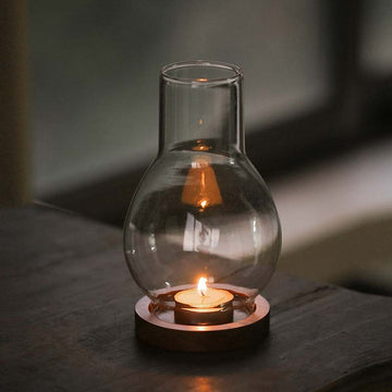 zensoullab Zen Candle Holder Windproof Glass Lampshade Chinese Retro Style Home Aromatherapy Wax Light Tea Room Decorative Ornament