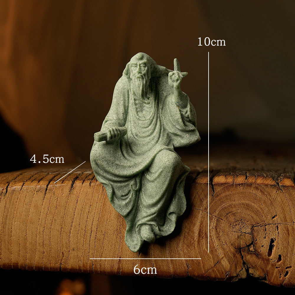zensoullab New Chinese Style Small Ornaments National Style Desktop Landscaping Flowing Water Zen Style Bogu Rack Decoration Scene Layout Laozi Sculpture