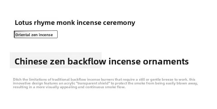 zensoullab Jingchen Special Windproof Cover Little Monk White Lotus LED Light Backflow Incense Burner Home Decor Ornament Original