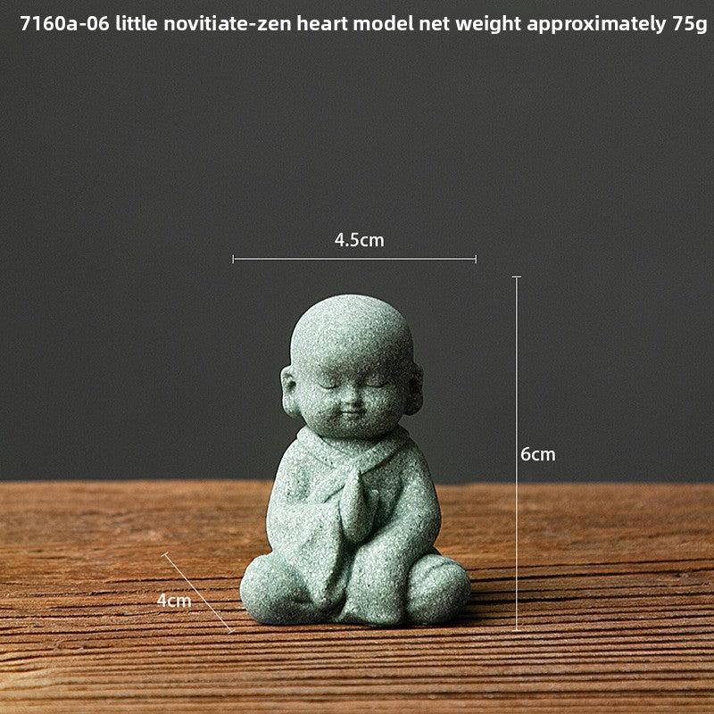 zensoullab Green Sandstone Buddha Statue Ornament Micro Landscape Fish Tank Landscaping Rockery Bonsai Living Room Zen Tea Tabletop Stone Small Sitting Buddha