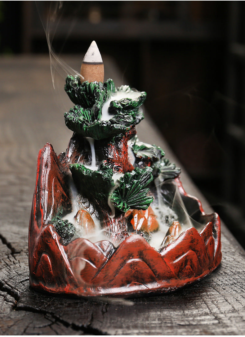 zensoullab Resin Christmas Tree Christmas Backflow Incense Burner Creative Pine Tree Smoke Backflow Aromatherapy Burner Home Decoration Ornament
