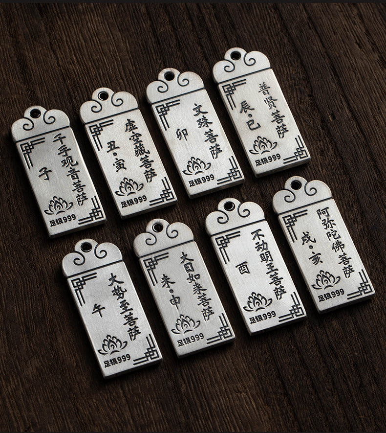 Zensoullab Thai Silver Solid Auspicious Cloud Zodiac Life Statue Pendant Men's Necklace Girls Valentine's Day Gift for Girlfriend