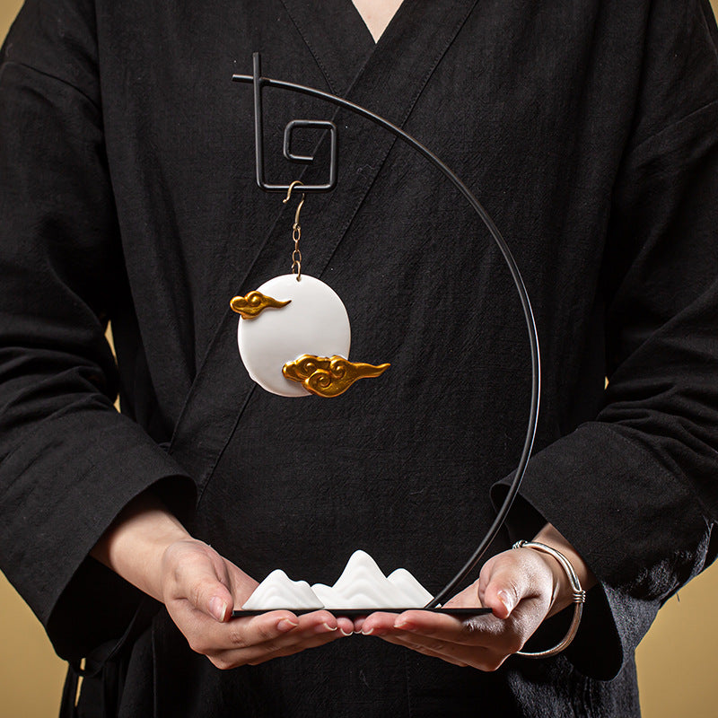 zensoullab Zen Style Backflow Incense Burner Home Sandalwood Agarwood Incense Holder Indoor Creative Gift Hanging Incense Burner Decorative Ornament