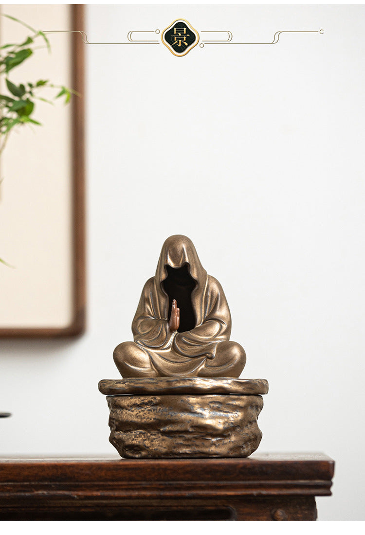 zensoullab Zen Style Incense Burner for Home Indoor Tea Ceremony Study Room Aromatherapy Ornament Sandalwood Agarwood Incense Burner Ceramic Craft