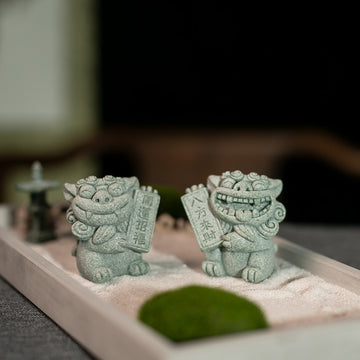 zensoullab Chinese Style Fortune-Bringing Lucky Beast Lion Desktop Creative Home Decoration Tea Pet Fish Tank Landscape Ornament Decoration