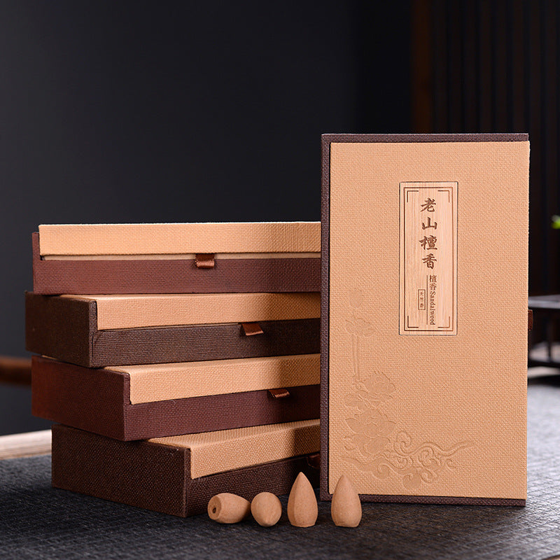 zensoullab Natural Backflow Incense Pellets Agarwood Tower Incense Cones Sandalwood Incense Home Indoor Air Purification Incense Burner Aromatherapy Gift