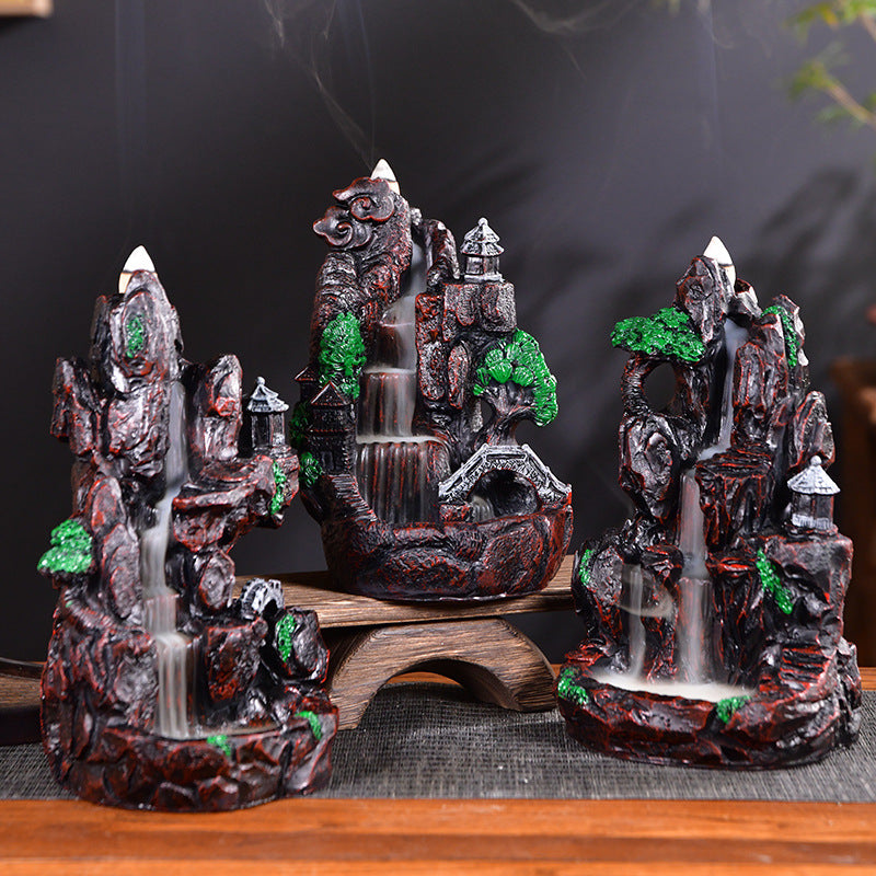 zensoullab Backflow Incense Sandalwood Indoor Aromatherapy Burner Home Living Room Resin Mountain Water Creative Small Ornament Incense Burner