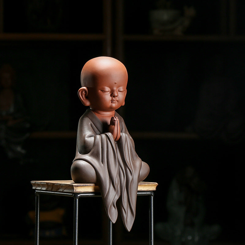 zensoullab Yunshang Chinese Zen Monk Gift Ceramic Ornament Classical Craft Tea Ceremony Home Decoration Zisha