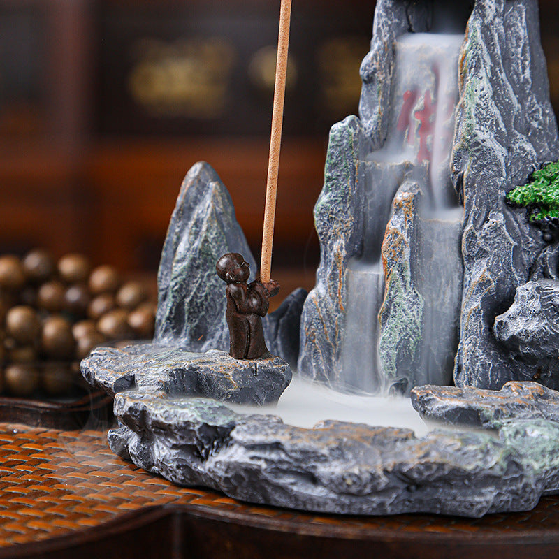 zensoullab Resin Backflow Incense Burner for Home Indoor Tower Incense Burner Sandalwood Burner Creative Personalized Aromatherapy Ornament Chinese Style