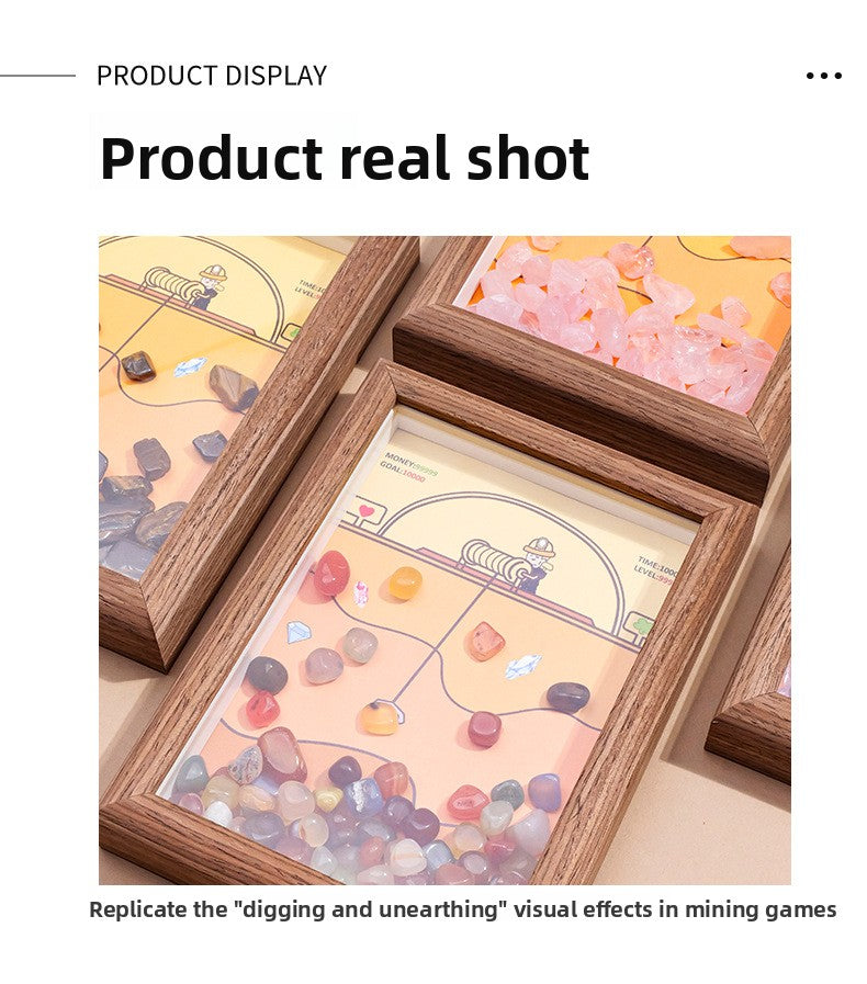 zensoullab Runyang Jewelry Natural Crystal Stone Frame Miner DIY Crystal Crafts 7inch Frame Display Creative