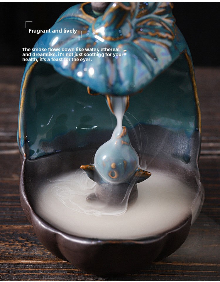 zensoullab Ceramic Beauty Statue Backflow Incense Burner Creative Beauty Elephant Sandalwood Burner Smoke Backflow Home Decor