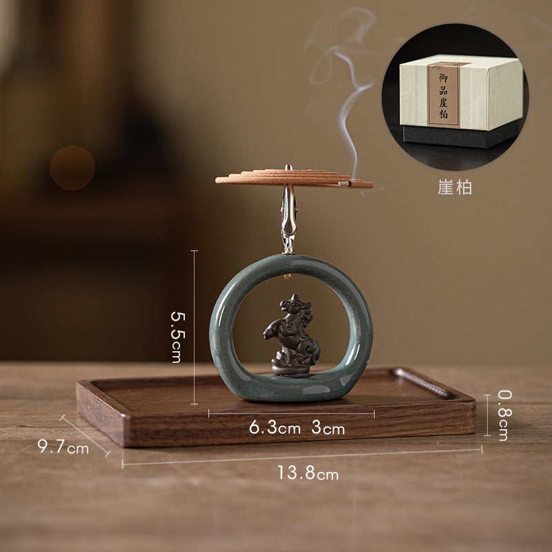 zensoullab Zen Style Small Monk Incense Holder Creative Dual-use Coil Incense Burner Incense Burner for Home Indoor Sandalwood Agarwood Incense Burner Ornament