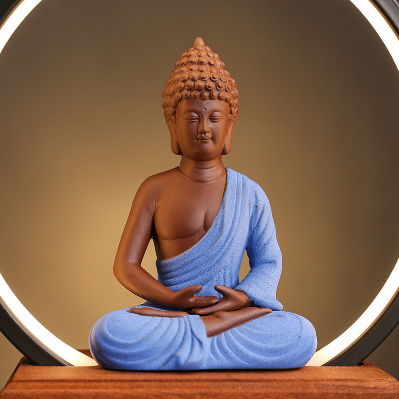 zensoullab Backflow Incense Burner Indoor Incense Creative Zen Buddha Sandalwood Agarwood Tea Ceremony Entrance Living Room Ceramic Lamp Ring Ornament