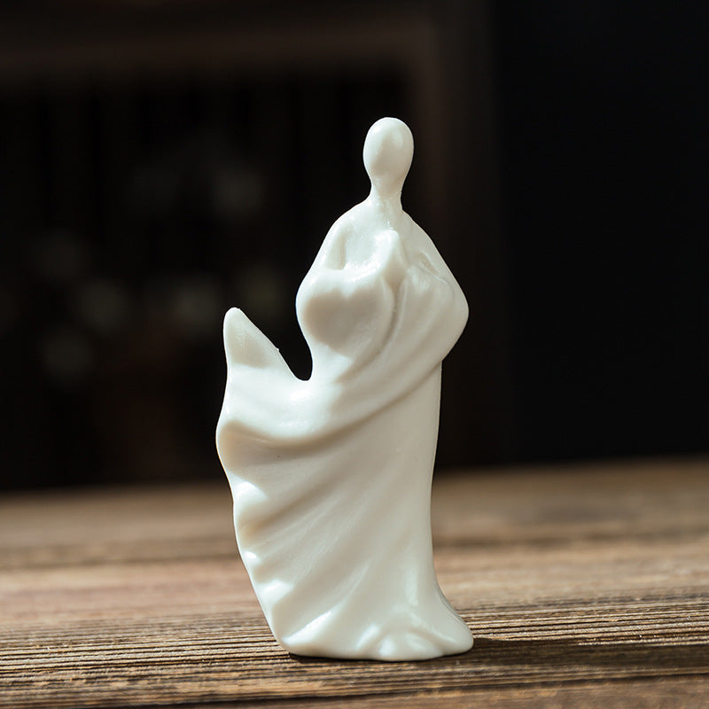 zensoullab Mini Fingertip Monk Ceramic Small Buddha Ornament White Porcelain Formless Buddha Micro Landscape Fish Tank Decoration Desktop Decoration