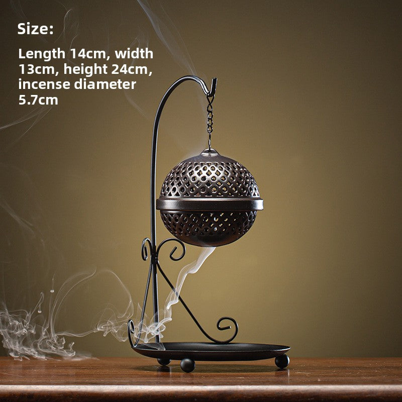 zensoullab Zen Hollow Backflow Incense Burner Aromatherapy Ball Hanging Burner Home Tea Ceremony Indoor Hanging Incense Holder Creative Ornament