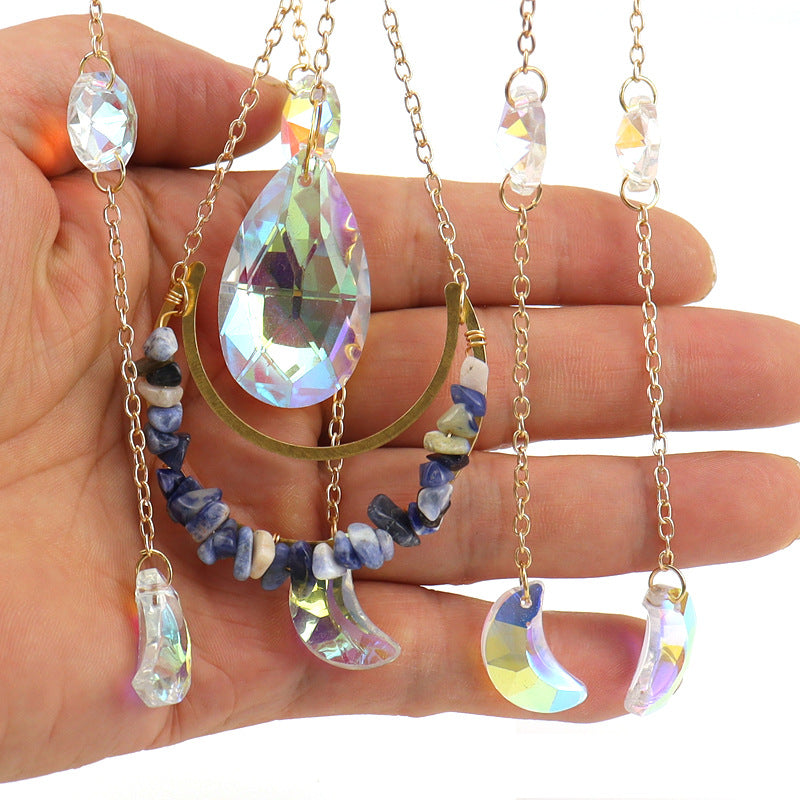 zensoullab Crystal Sun Catcher Air Rack Natural Gravel Lamp Prism Pendant Crystal Hanging Garden Decoration
