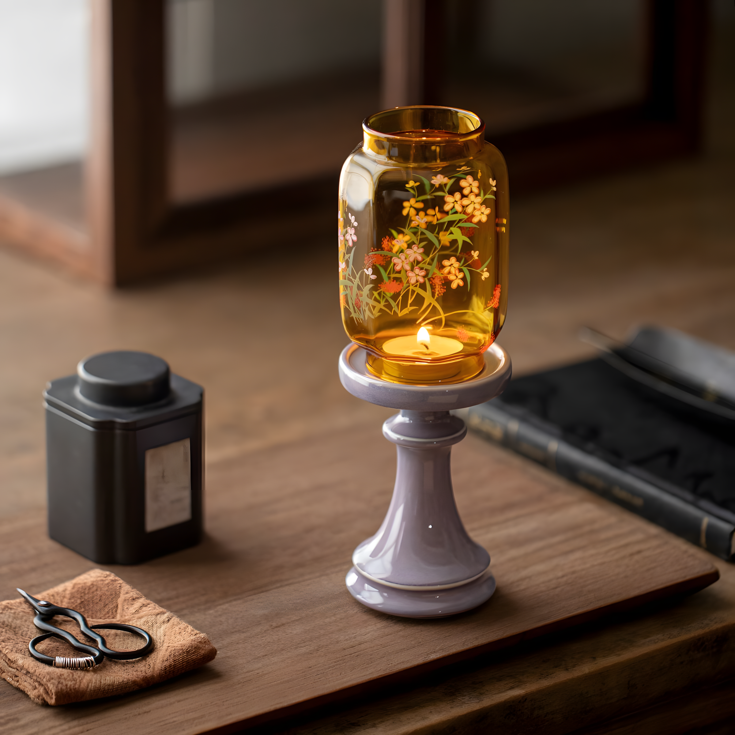 Zensoullab | Glass Meditation Candle Holder – Serenity in Bloom