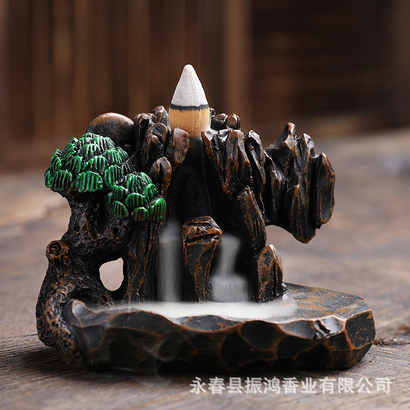 Zensoullab Backflow Incense Burner Resin Ceramic Creative Decoration Aromatherapy Sandalwood Burner Home Aromatherapy Incense Burner Zen