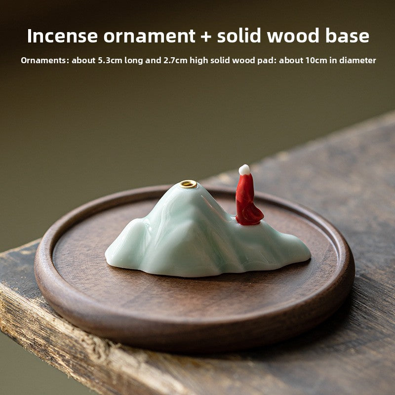 zensoullab Zen Rockery Incense Holder Ornament Tea Ceremony Incense Burner Tea Room Living Room Home Aromatherapy Burner Incense Stand Creative Incense Tool Sandalwood