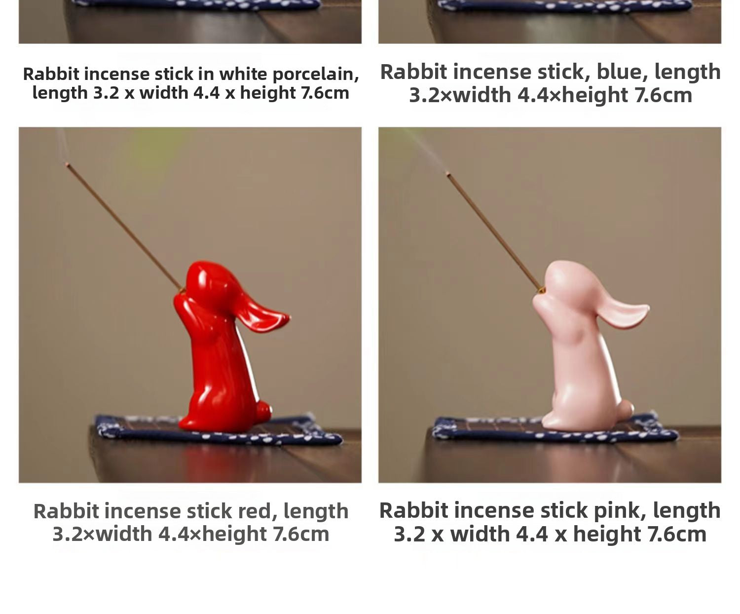 Zensoullab Creative Cute Little White Rabbit Ceramic Aromatherapy Stove Decoration Tea Ornaments Cover Living Room Home Incense Sandalwood Incense Stick Holder