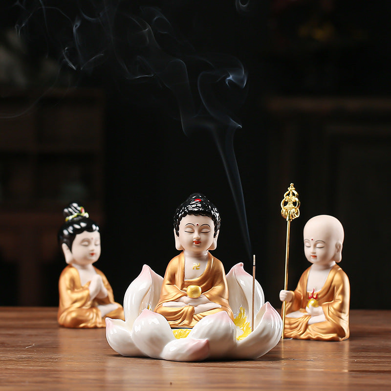 Zensoullab Creative Boutique Handicrafts Ceramic Classical Buddha Statue Buddha Buddha Guanyin Bodhisattva Chinese Household Car Safety Ornaments