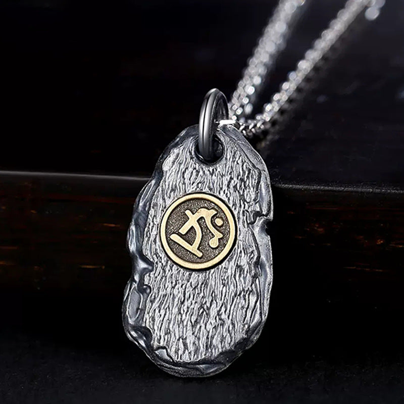 zensoullab Zodiac Buddha Eight Guardian Deities Pendant for Men and Women Twelve Zodiac Signs National Trend Ethnic Style Retro Imitation Thai Silver Vintage Necklace