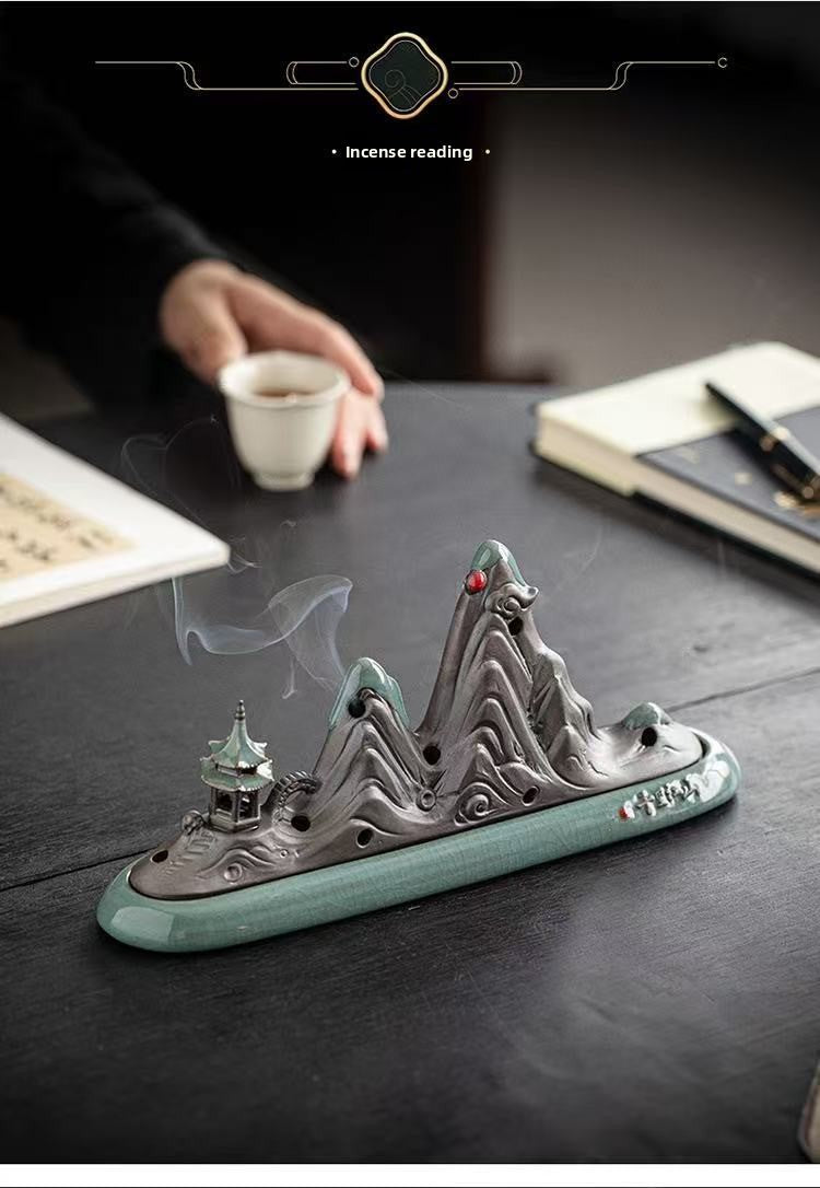 zensoullab Ceramic Incense Burner Sandalwood Burner Incense Box Incense Holder Incense Stick Agarwood Sandalwood Incense Burner Home Indoor Incense Home Decor
