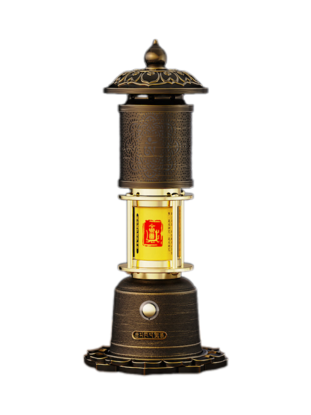 The Sacred Light Artistic Awakening Lighthouse Aroma Lamp features integrated functions of a speaker, aromatherapy, and ambient lighting.