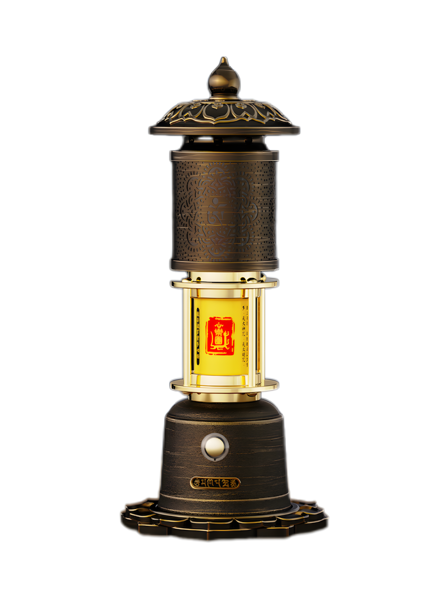 The Sacred Light Artistic Awakening Lighthouse Aroma Lamp features integrated functions of a speaker, aromatherapy, and ambient lighting.