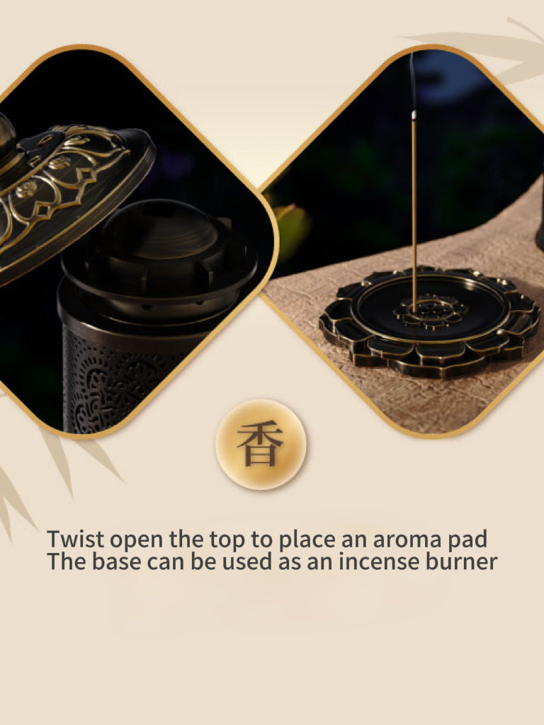 The Sacred Light Artistic Awakening Lighthouse Aroma Lamp features integrated functions of a speaker, aromatherapy, and ambient lighting.