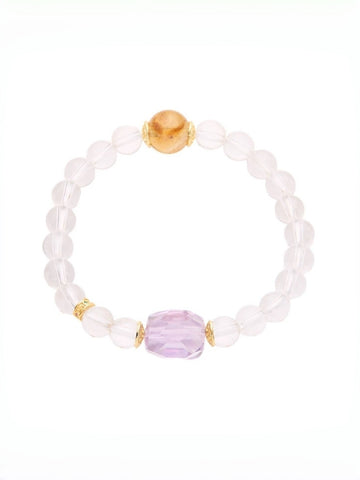 zensoullab White Crystal Bracelet for Women, Star-Shaped Amethyst Yellow Acai High-End Crystal Bracelet
