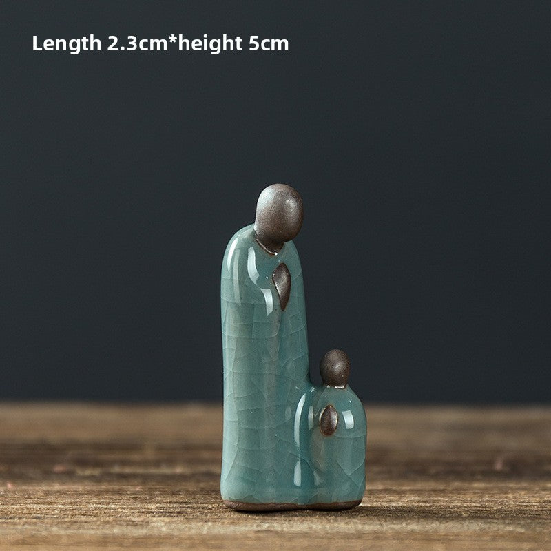 zensoullab Zen Ceramic Formless Buddha Desktop Decoration Home Ornament Fish Tank Potted Plant Landscaping Little Monk Living Room Tea Pet Figure