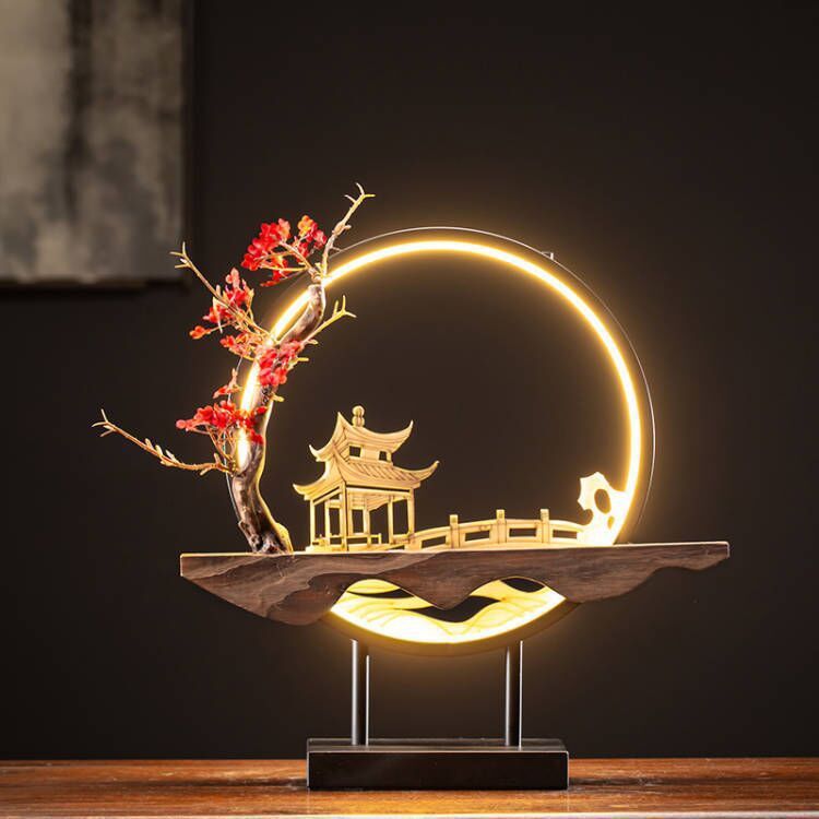 Zensoullab Ceramic Backflow Incense Burner Led Night Light Incense Decoration New Chinese Hallway TV Cabinet Dongting Lake Gift Incense