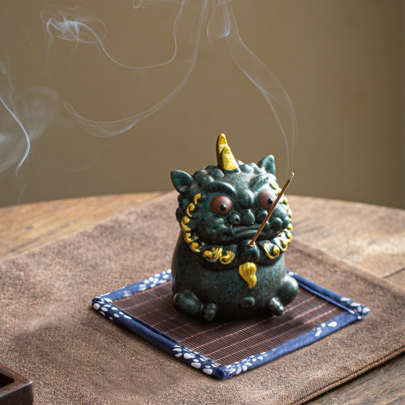 Zensoullab Creative Lucky Ceramic Incense Burner Decoration Tea Pet Incense Burner Living Room Decoration Household Sandalwood Incense Burner