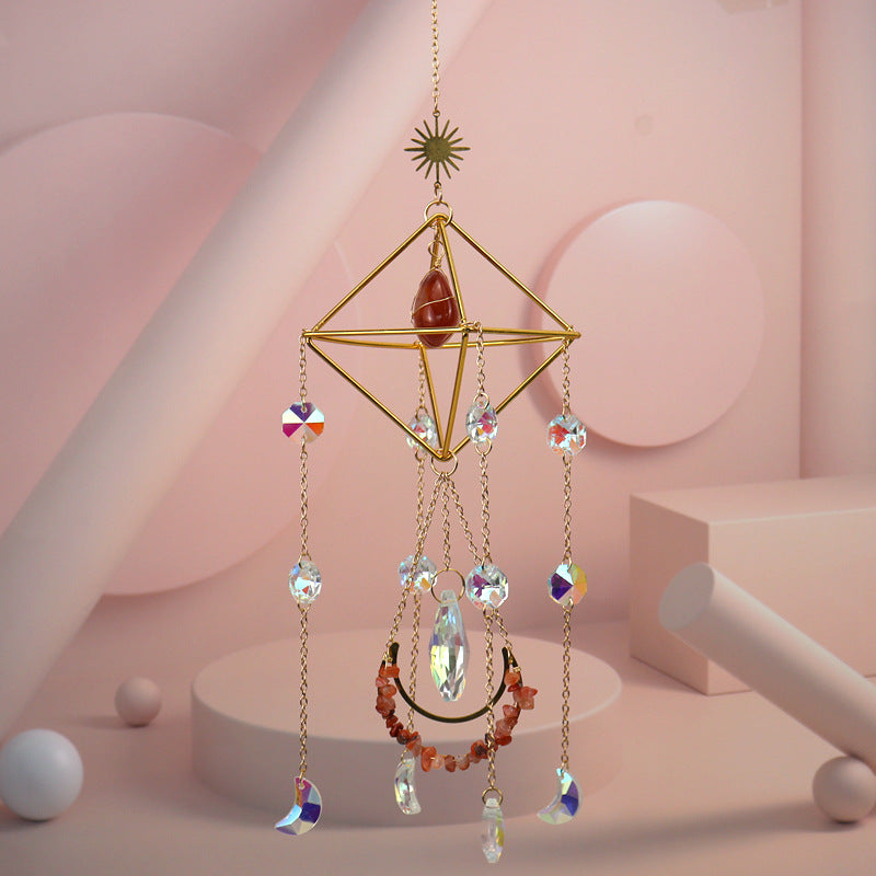 zensoullab Crystal Sun Catcher Air Rack Natural Gravel Lamp Prism Pendant Crystal Hanging Garden Decoration