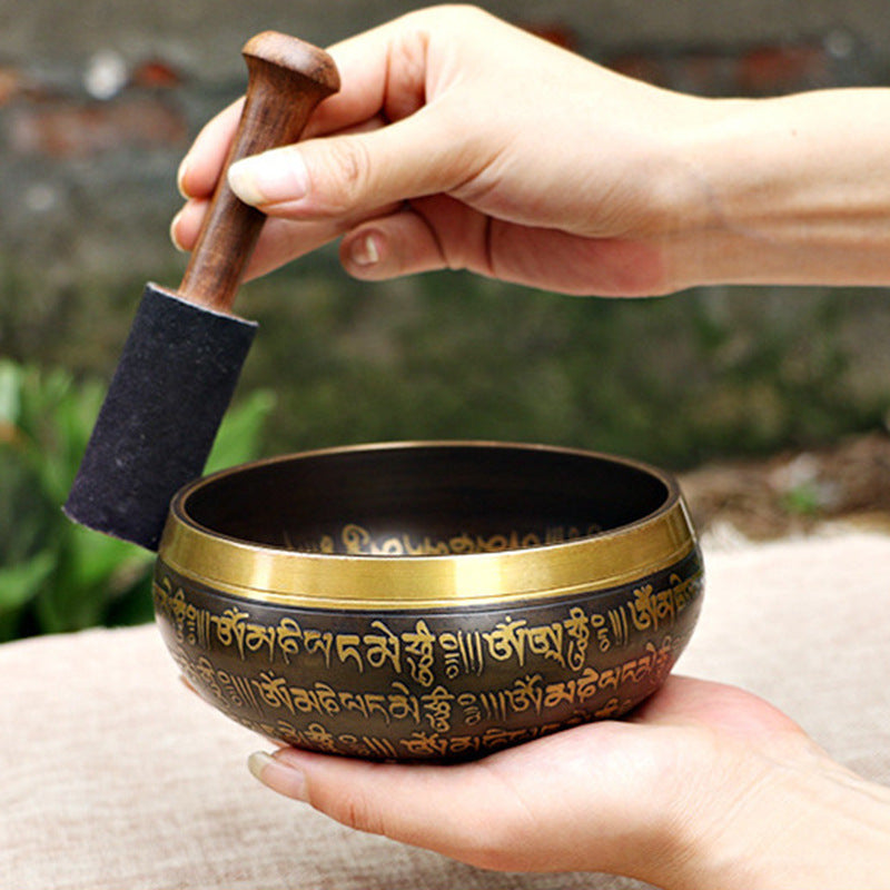 Zensoullab Nepal Xizang Himalaya Bowl Buddha Sound Bowl Buddha Sound Bowl Singing Bowl Yoga Meditation Himalaya Bowl Ear Cleaning Healing Copper Chime Stone