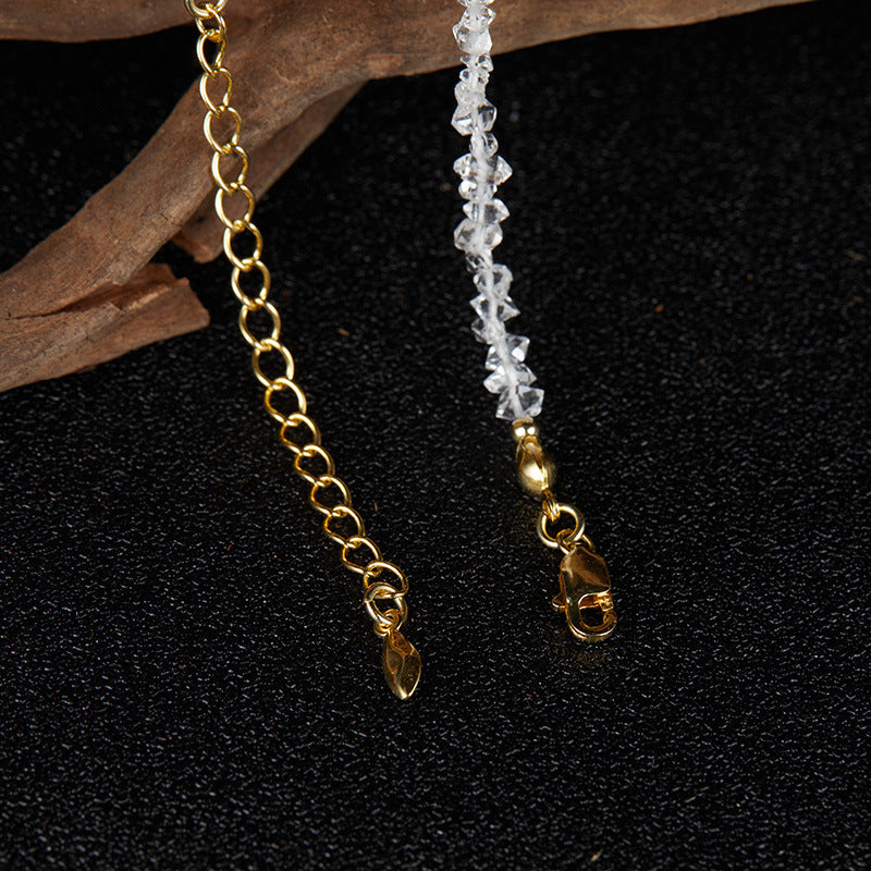 zensoullab Original Design S925 Sterling Silver Natural White Crystal Colorful Gemstone Necklace for Women Personalized Handmade Irregular Beads