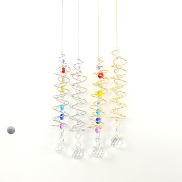 zensoullab Spiral Spinner Sun Catcher Crystal Wind Chime Rainbow Maker Rotating Hook Garden Decoration
