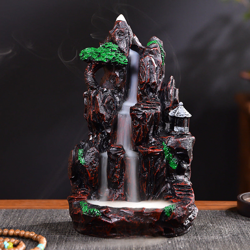 zensoullab Backflow Incense Sandalwood Indoor Aromatherapy Burner Home Living Room Resin Mountain Water Creative Small Ornament Incense Burner